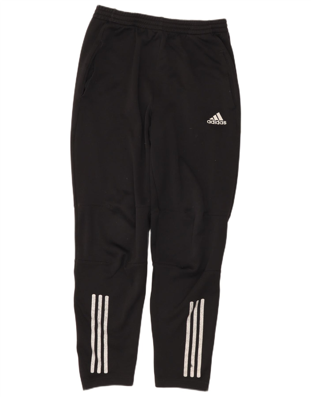 Calças de treino masculinas ADIDAS UK 42/44 poliéster preto grande