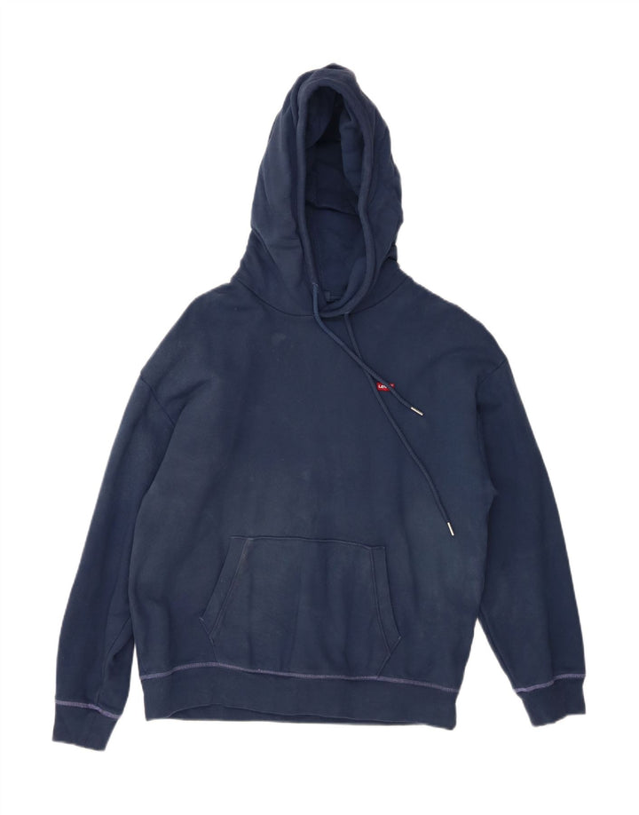 LEVI'S Womens Oversized Hoodie Jumper UK 14 Medium Blue Cotton Vintage Levi's and Second-Hand Levi's from Messina Hembry 