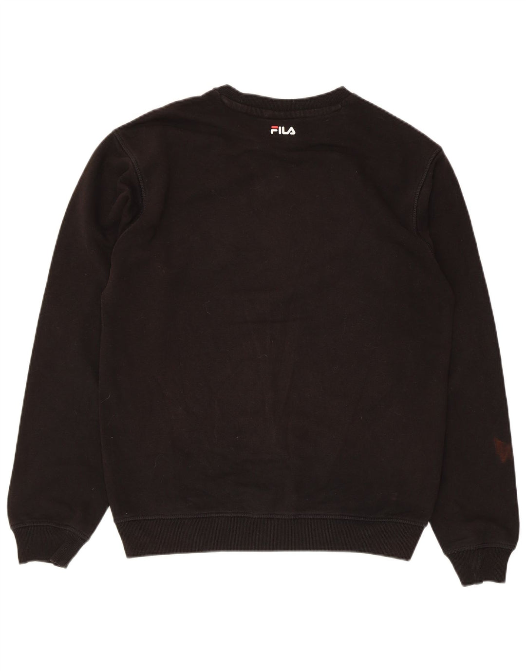 Fila Mens Graphic Moletom Jumper Pequeno Algodão Preto