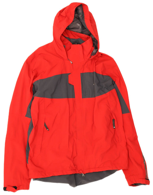 Jaqueta corta-vento masculina Adidas UK 44 2XL vermelho colorblock poliamida
