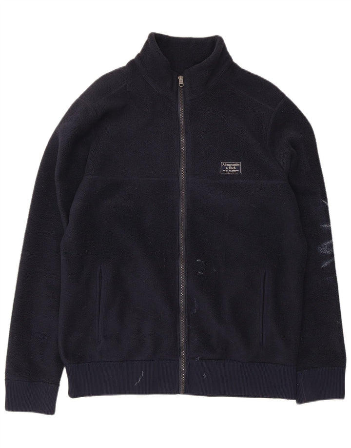 Jaqueta de lã masculina Abercrombie & Fitch Reino Unido 38 poliéster azul marinho médio