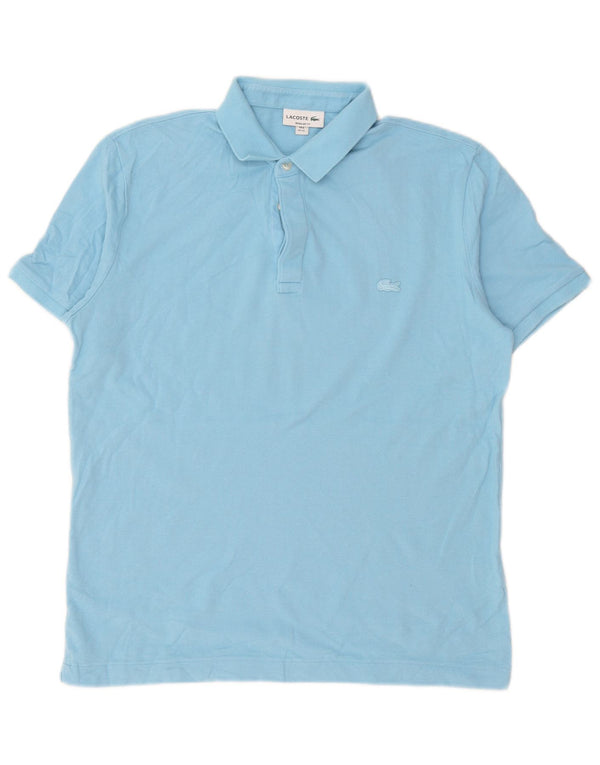 Camisa polo masculina Lacoste Regular Fit tamanho 6 XL azul algodão