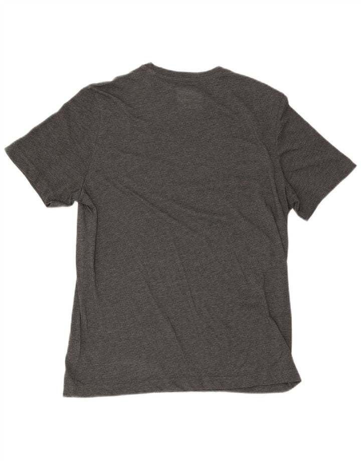 Camiseta masculina Reebok Regular Fit Graphic Top grande poliéster manchado cinza