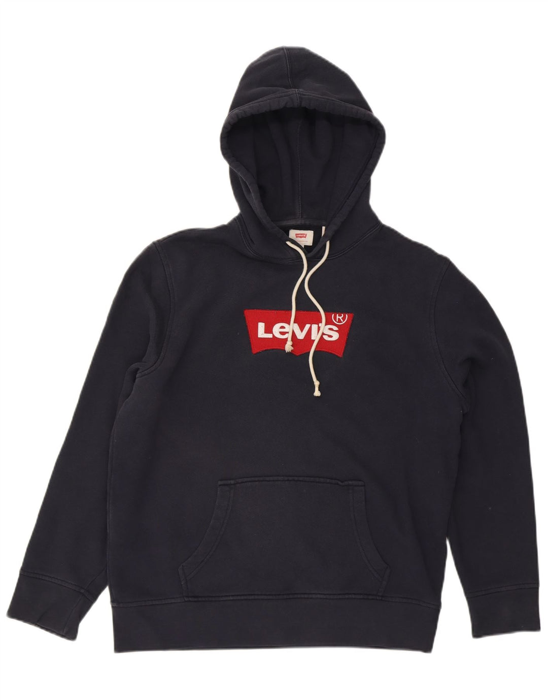 Suéter com capuz gráfico masculino LEVI'S grande algodão azul marinho
