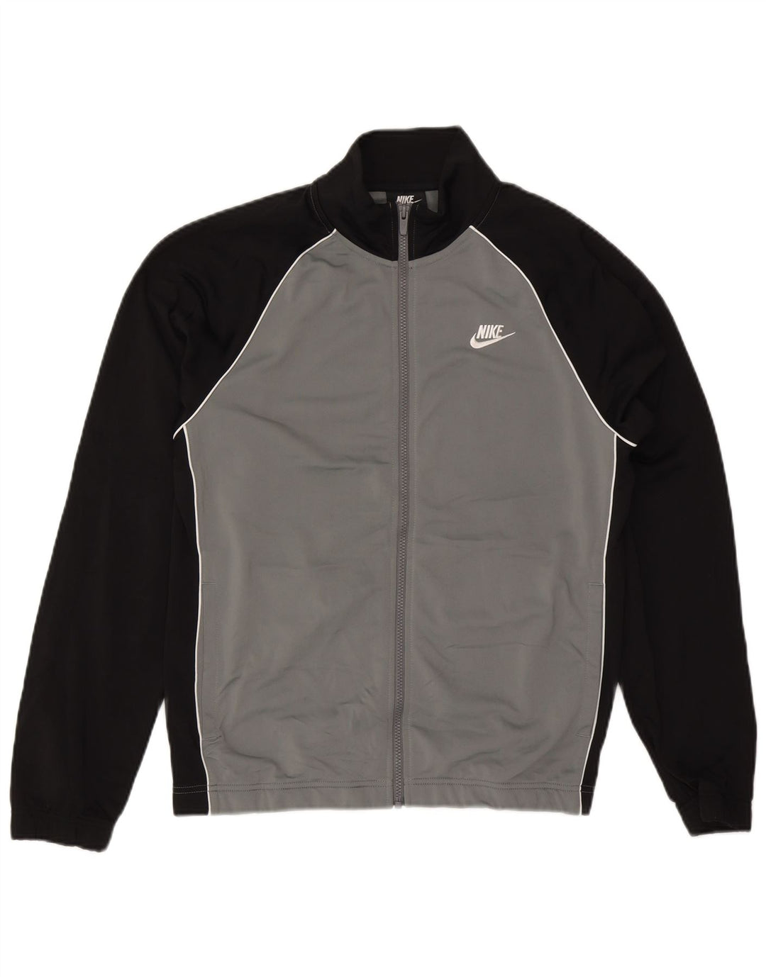 NIKE Mens Tracksuit Top Jacket Pequeno Cinza Colourblock Poliéster