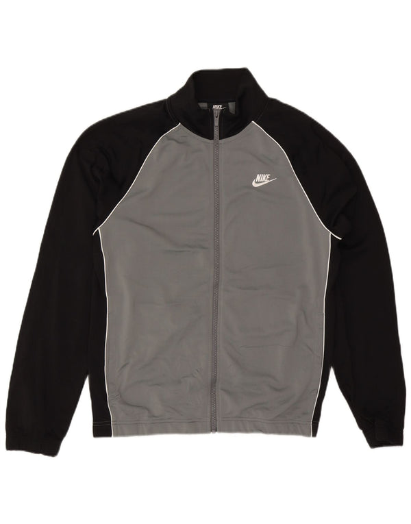 NIKE Mens Tracksuit Top Jacket Pequeno Cinza Colourblock Poliéster