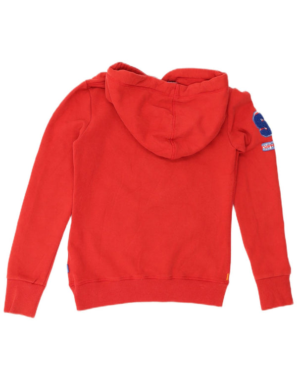 Jumper com capuz gráfico feminino SUPERDRY UK 6 XS algodão vermelho