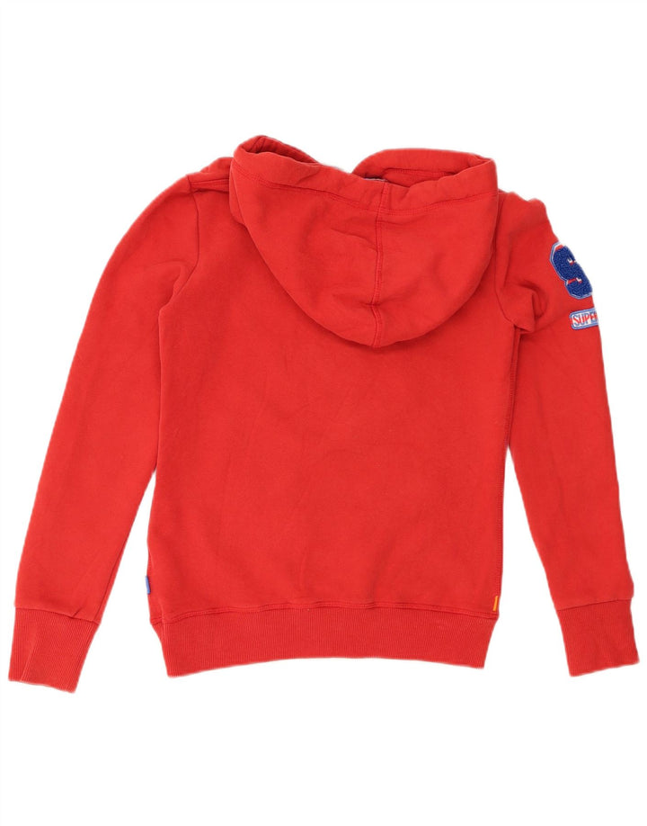 Jumper com capuz gráfico feminino SUPERDRY UK 6 XS algodão vermelho