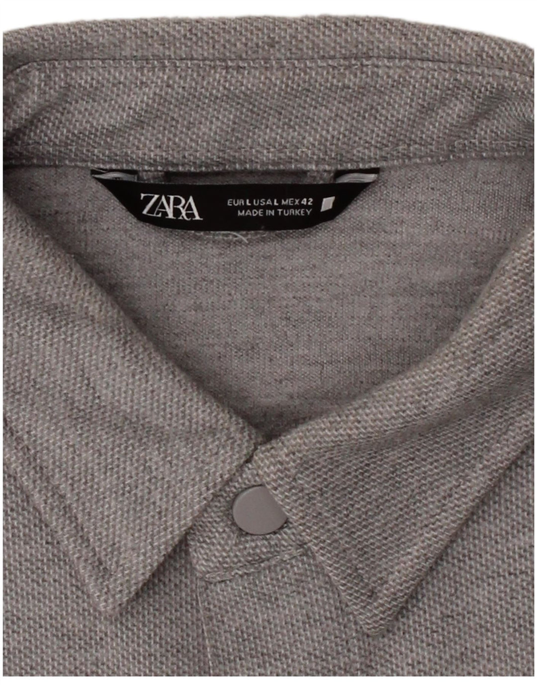 Camisa masculina ZARA grande algodão cinza