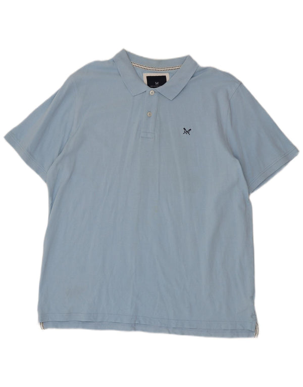 Camisa polo masculina 2XL de algodão azul da Crew Clothing