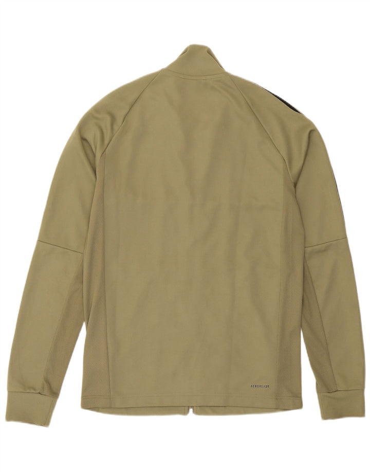 Adidas Mens Aeroready Tracksuit Top Jaqueta Pequena Cáqui Poliéster