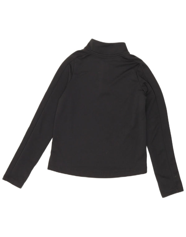Nike Girls Dri Fit Zip Neck Pullover Treino Top 10-11 Anos Médio Preto