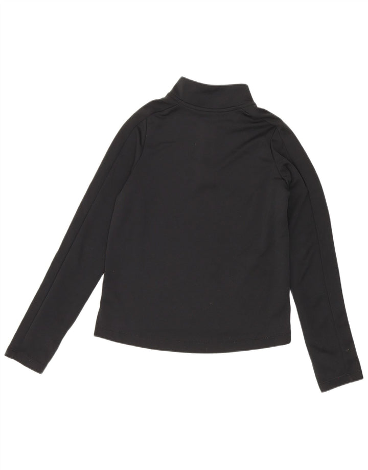 Nike Girls Dri Fit Zip Neck Pullover Treino Top 10-11 Anos Médio Preto