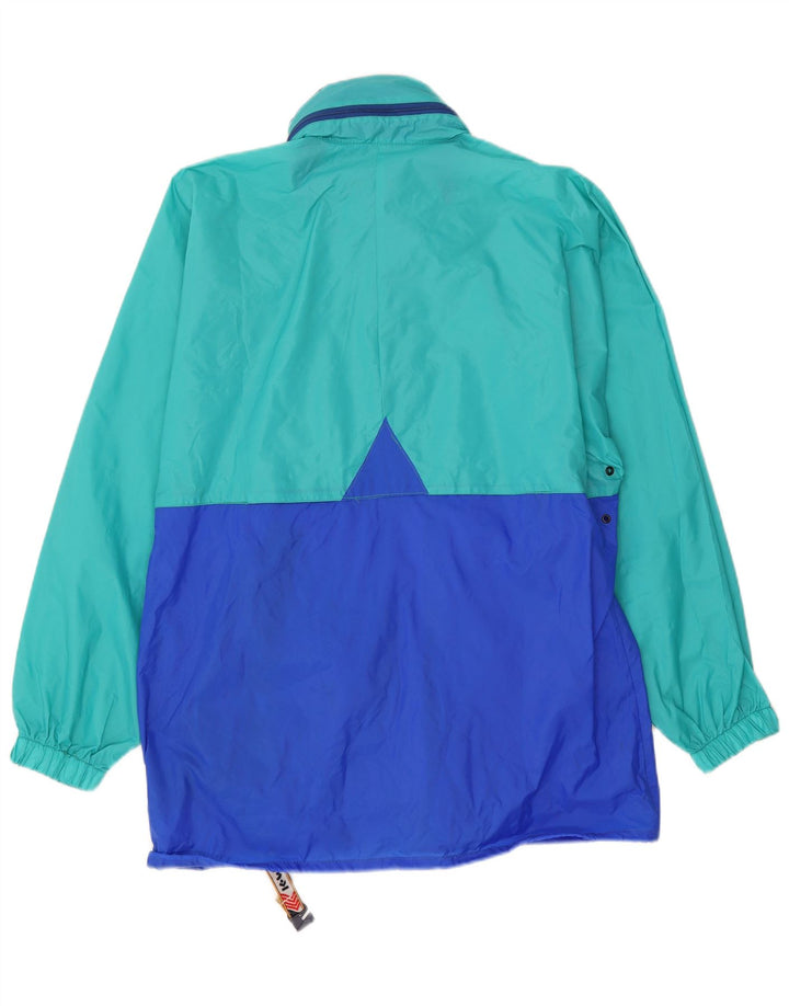 Jaqueta de chuva masculina com capuz K-Way UK 38 poliamida colorblock verde médio