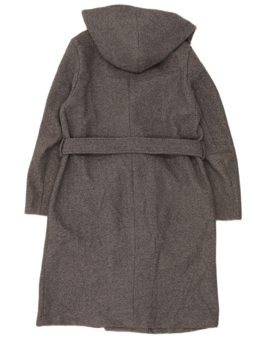 Sobretudo oversized com capuz feminino Zara UK 6 XS cinza poliéster