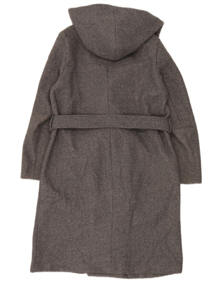Sobretudo oversized com capuz feminino Zara UK 6 XS cinza poliéster