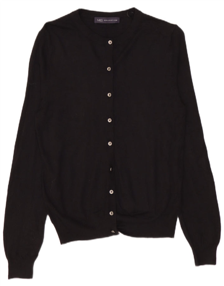 Suéter cardigã feminino Marks & Spencer Reino Unido 10 pequeno viscose preta
