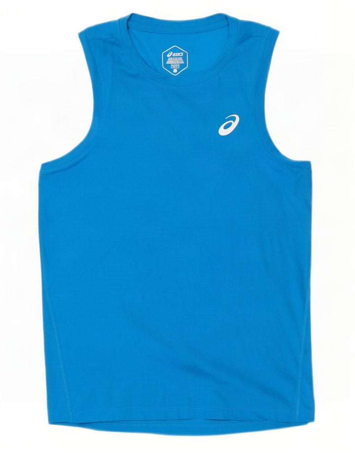 Asics Mens Vest Top Pequeno Azul Poliéster