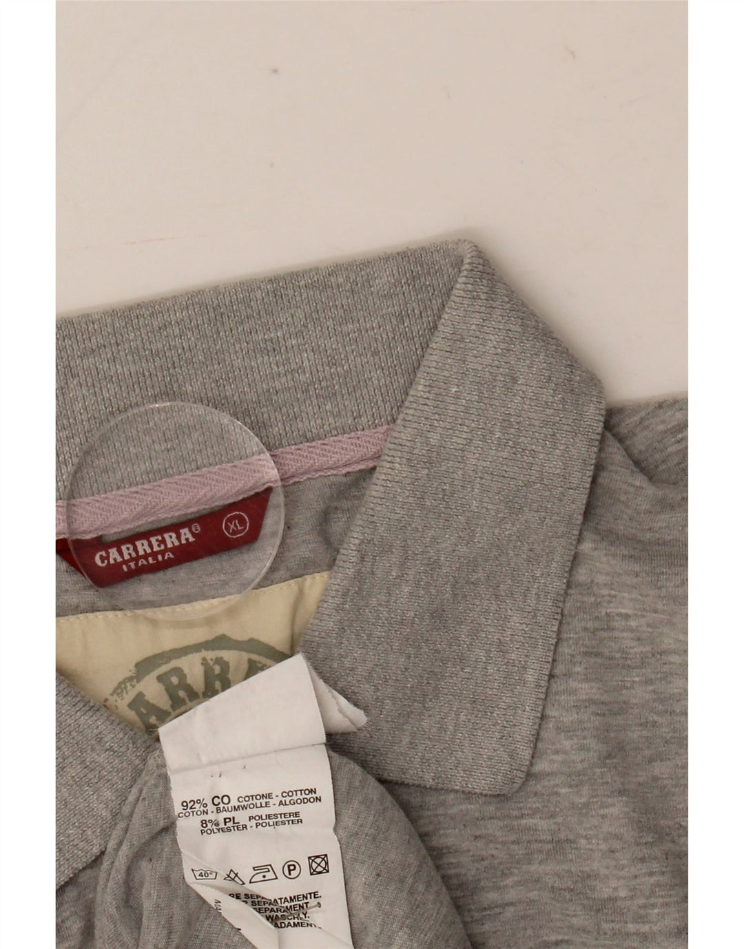 Camisa polo masculina Carrera Graphic XL cinza algodão manchado