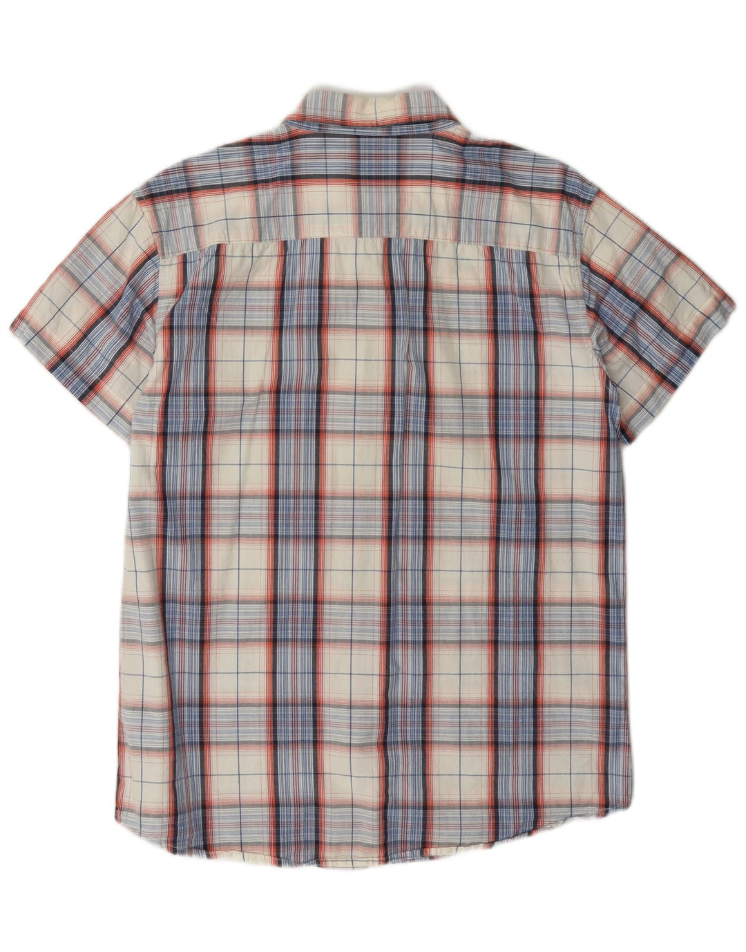 Wrangler Camisa masculina de manga curta regular fit médio algodão xadrez branco