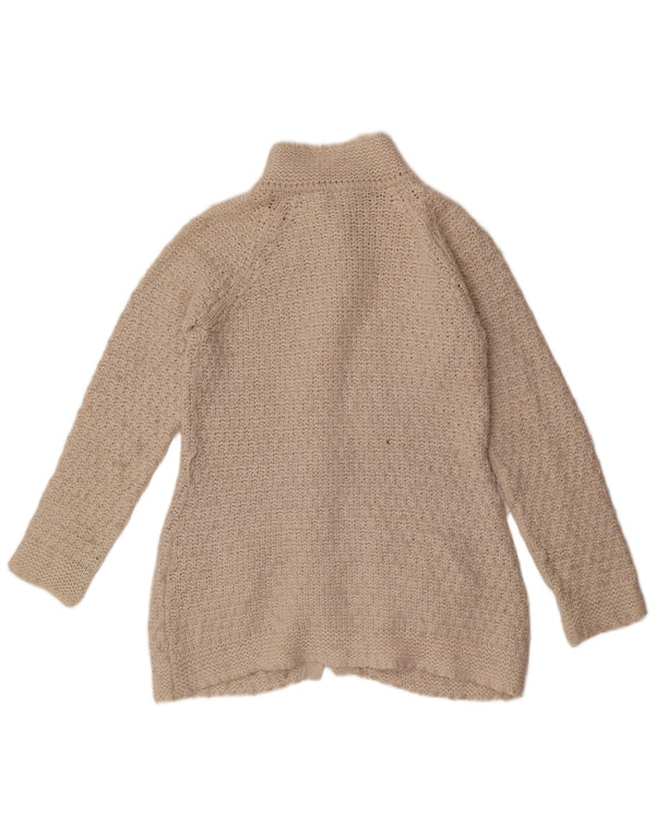 Suéter cardigã feminino Zara Reino Unido 14 grande acrílico branco