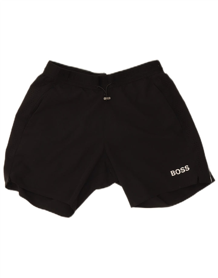 Hugo Boss Mens Sport Shorts Pequeno Poliéster Preto