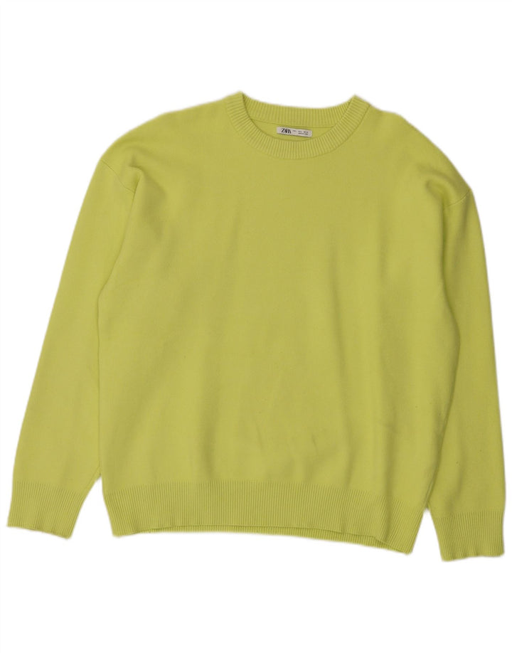 Zara Suéter masculino com gola canoa grande viscose verde