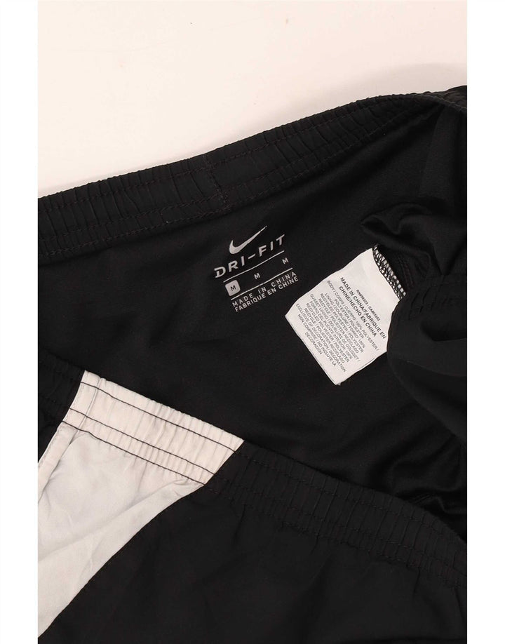 Shorts esportivos masculinos Nike Dri Fit médio preto colorblock poliéster
