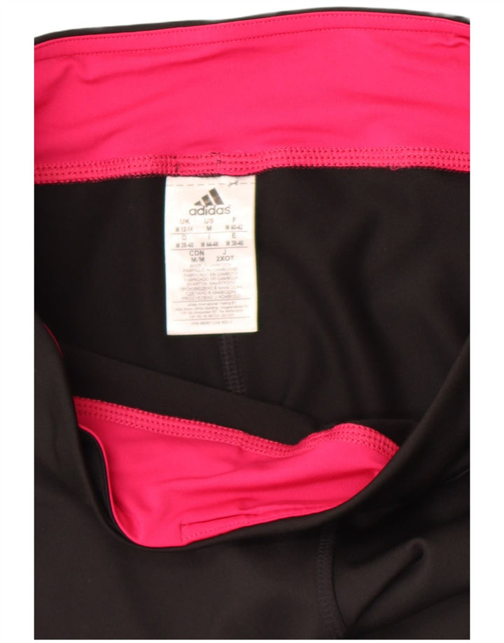 Adidas Womens Climalite Capri Leggings UK 12/14 Médio Preto Poliéster