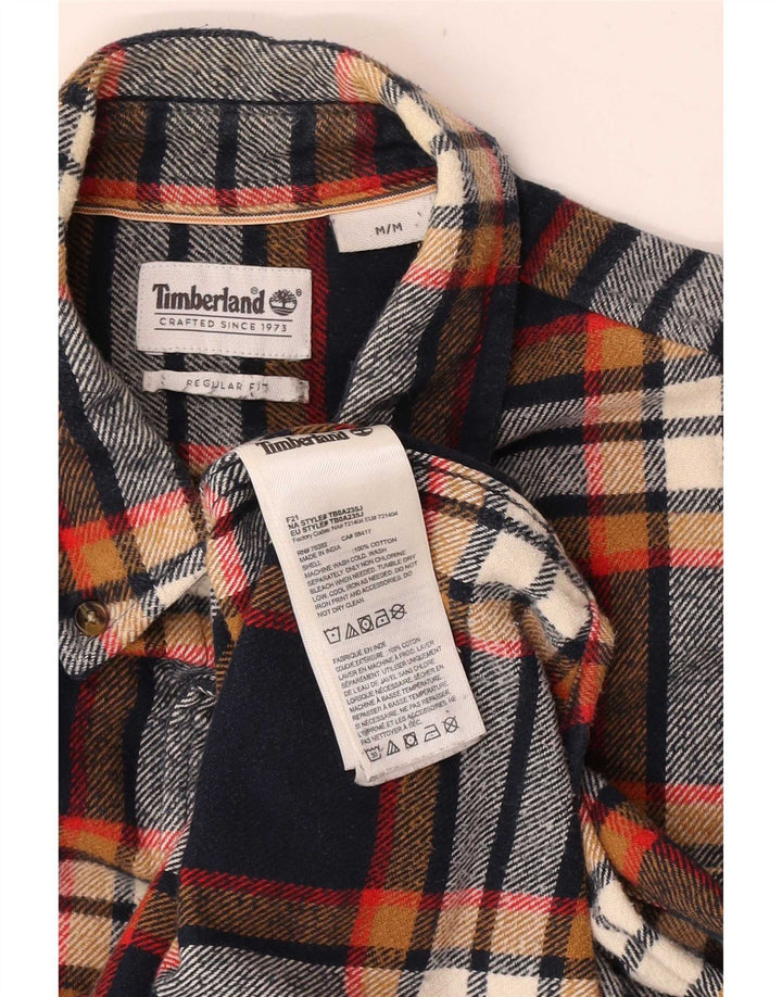 Camisa masculina de flanela Timberland Regular Fit média de algodão xadrez multicolorido