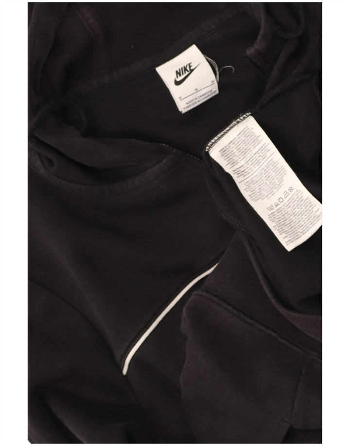 Suéter feminino Nike com capuz e zíper UK 14 médio preto algodão