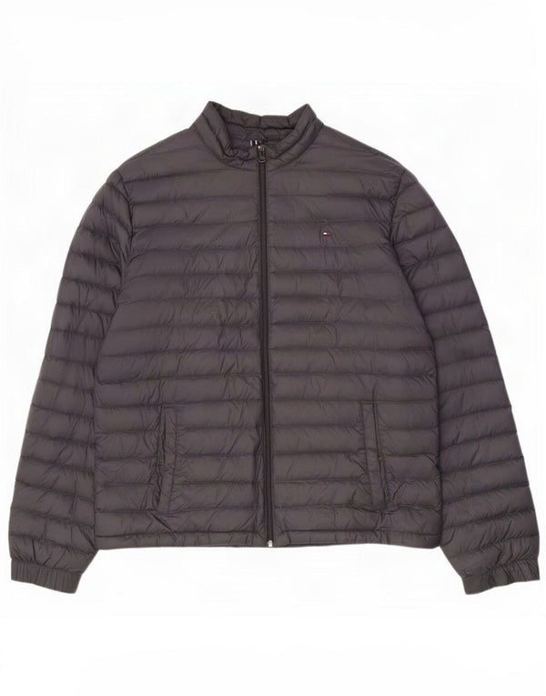 Jaqueta acolchoada masculina Tommy Hilfiger UK 44 2XL cinza nylon