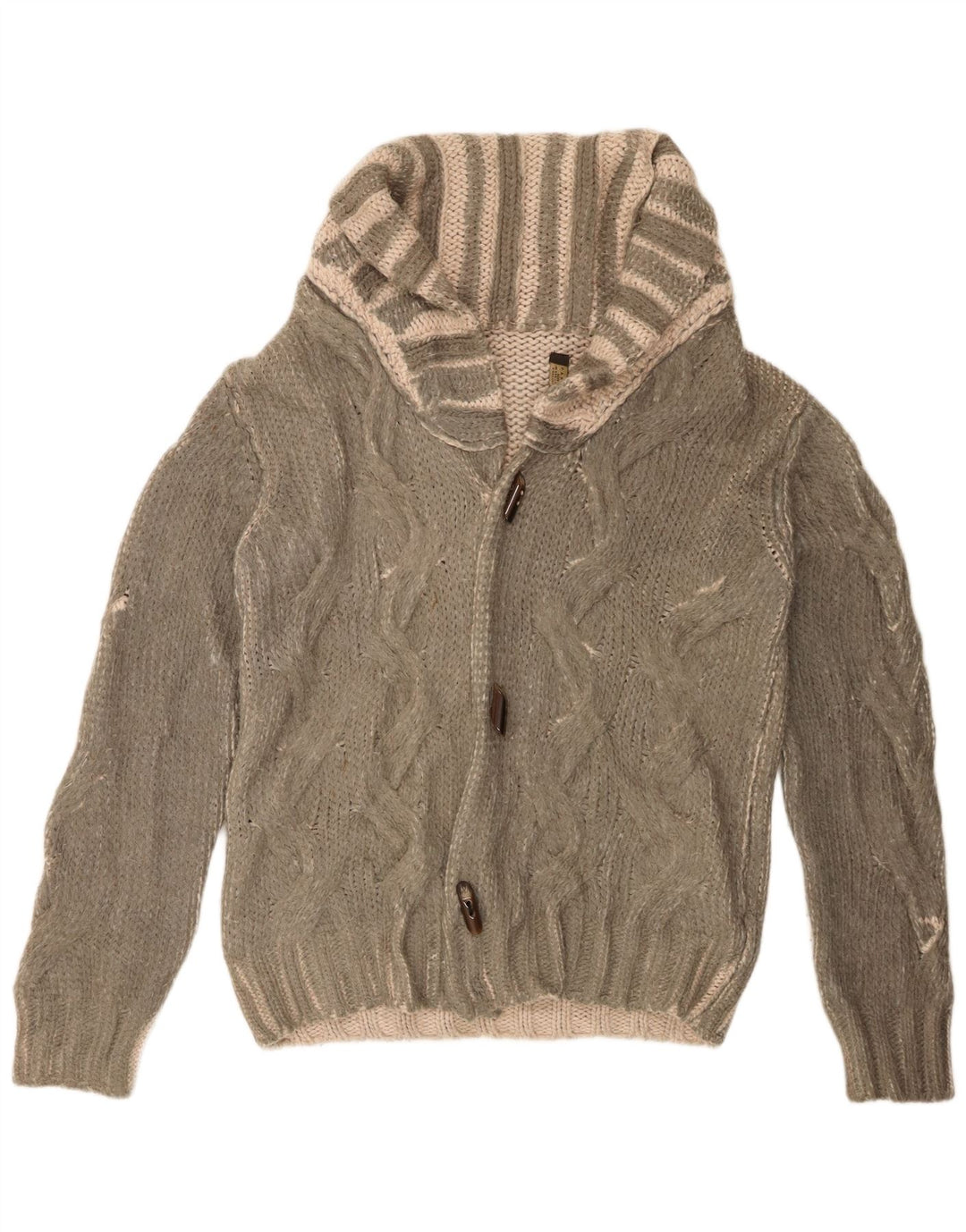 Suéter cardigã masculino Zara grande acrílico listrado verde