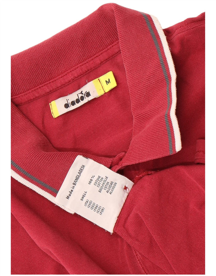 Camisa polo masculina DIADORA de algodão listrado marrom médio