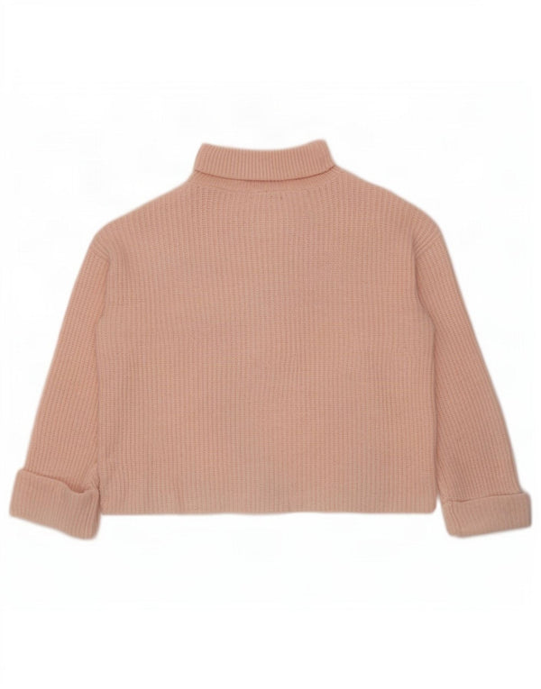 Suéter feminino Marks & Spencer com gola redonda grande Reino Unido 14 médio rosa