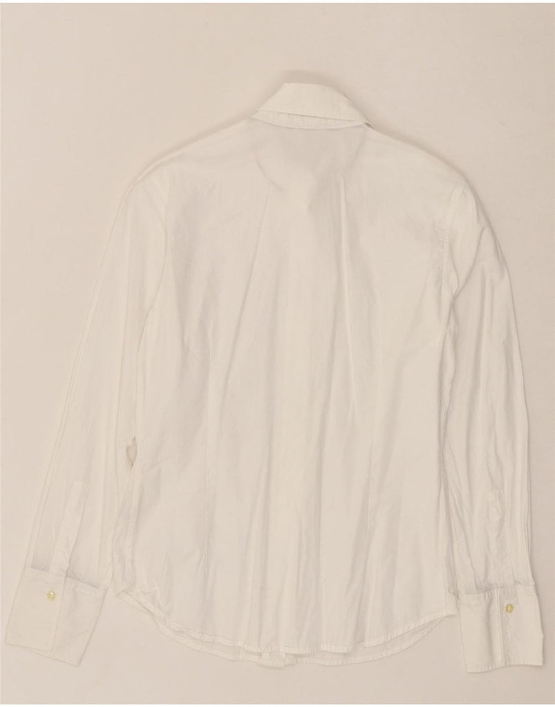 DAKS Womens Formal Shirt UK 10 Small White Cotton Vintage DAKS and Second-Hand DAKS from Messina Hembry 