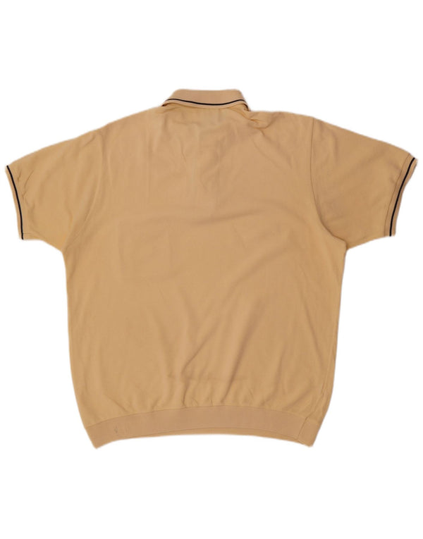 Lacoste Mens Sherpa Polo Neck Jumper Suéter Tamanho 7 2XL Amarelo Listrado