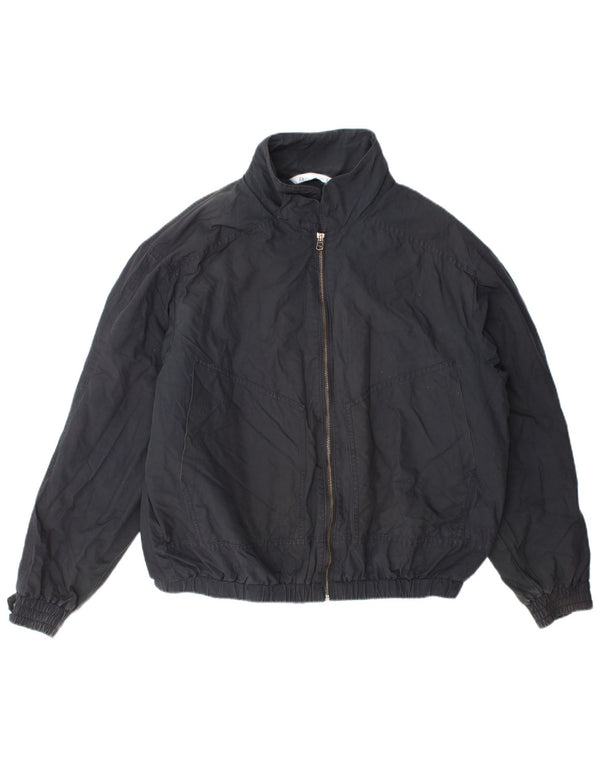 Zara Mens Bomber Jacket UK 40 Grande Poliéster Azul Marinho