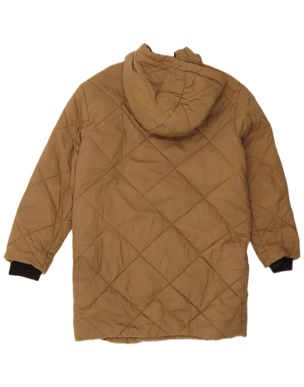 Zara Casaco acolchoado com capuz para meninas 11-12 anos marrom nylon