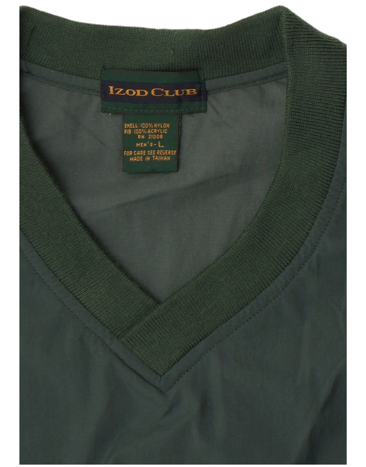 Izod Mens Pulôver Treino Top Grande Nylon Verde