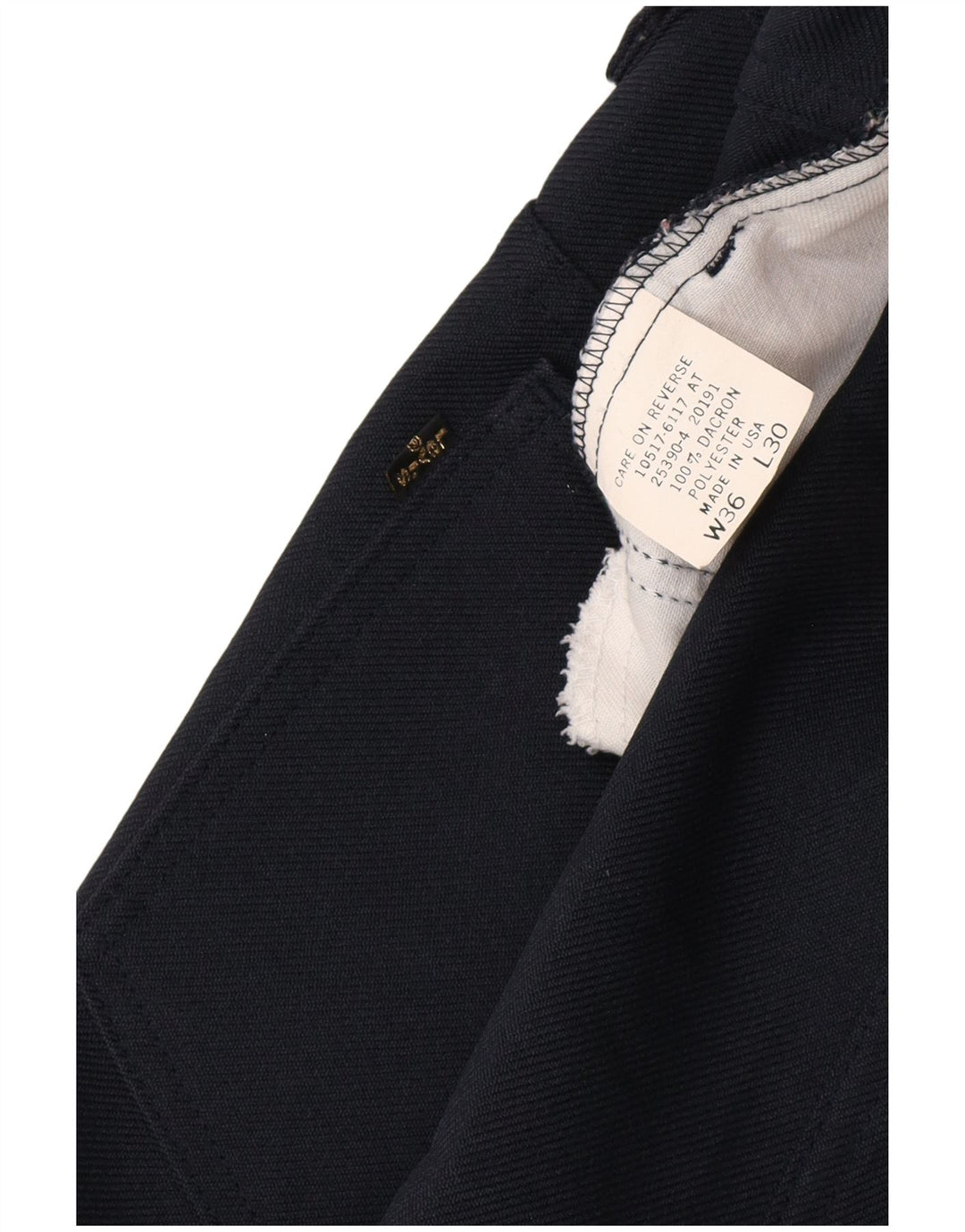 Calça casual reta masculina LEVI'S W36 L30 poliéster azul marinho