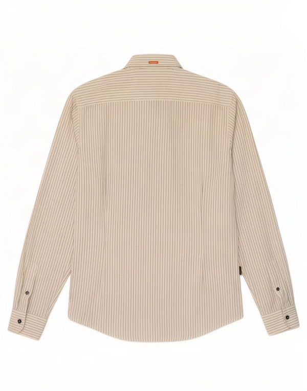 Hugo Boss camisa feminina slim fit médio algodão listrado branco