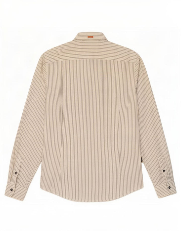 Hugo Boss camisa feminina slim fit médio algodão listrado branco