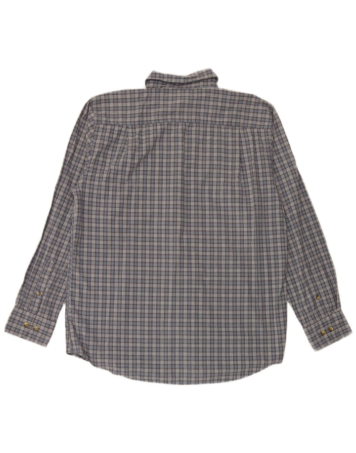 Camisa masculina DOCKERS de algodão xadrez azul médio