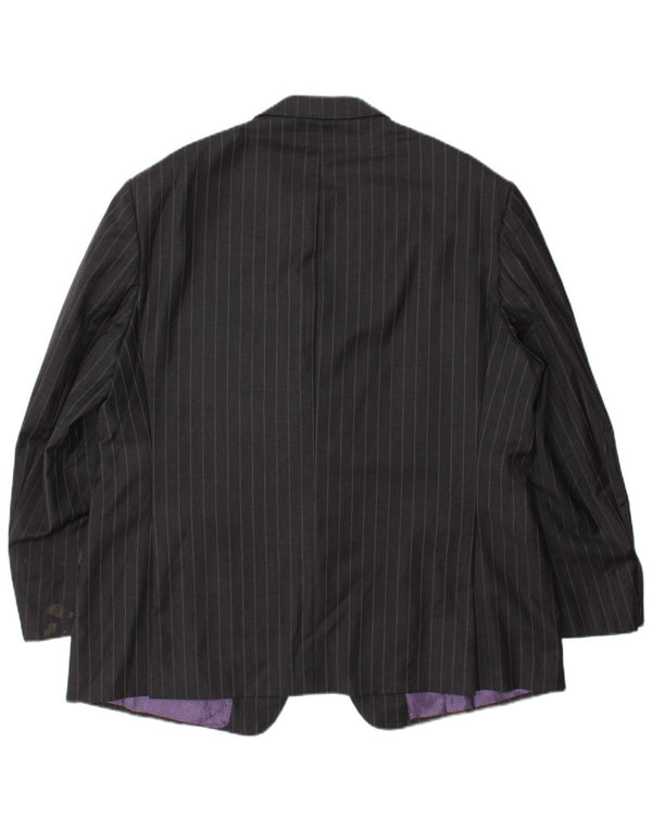 Jaqueta blazer masculina de 2 botões Marks & Spencer Reino Unido 44 XL cinza risca de giz lã