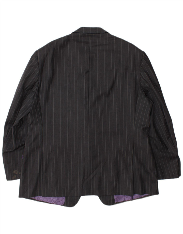 Jaqueta blazer masculina de 2 botões Marks & Spencer Reino Unido 44 XL cinza risca de giz lã