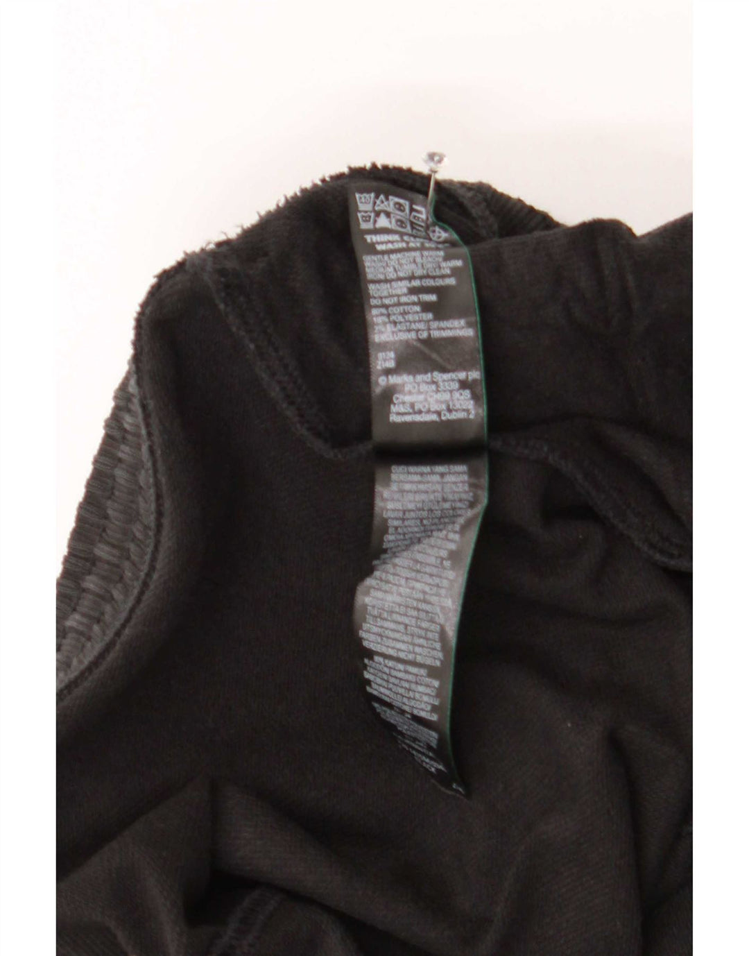 Calça de treino masculina Marks & Spencer de algodão preto médio