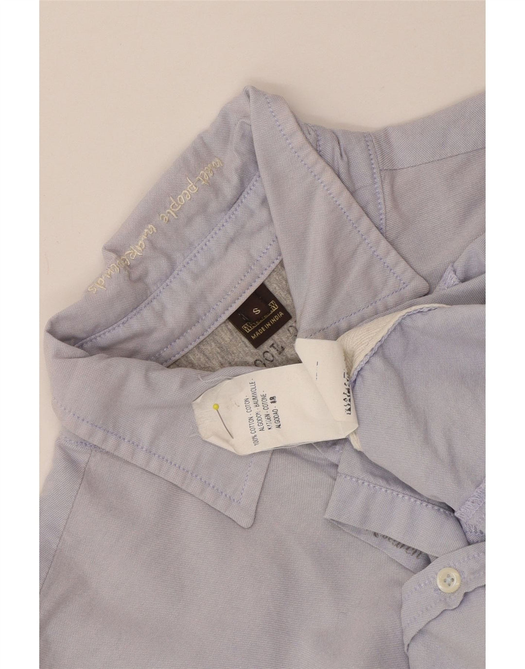Camisa feminina Napapijri UK 10 algodão azul pequeno