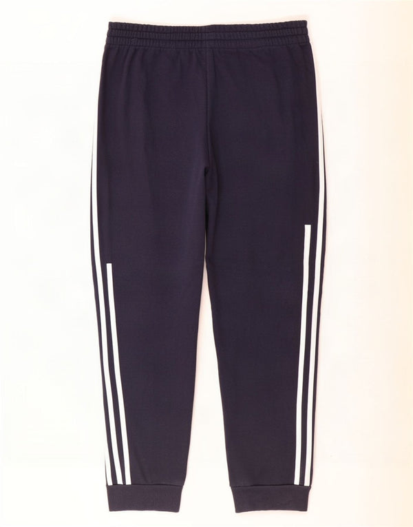 Calça de treino masculina Adidas Joggers grande algodão azul marinho