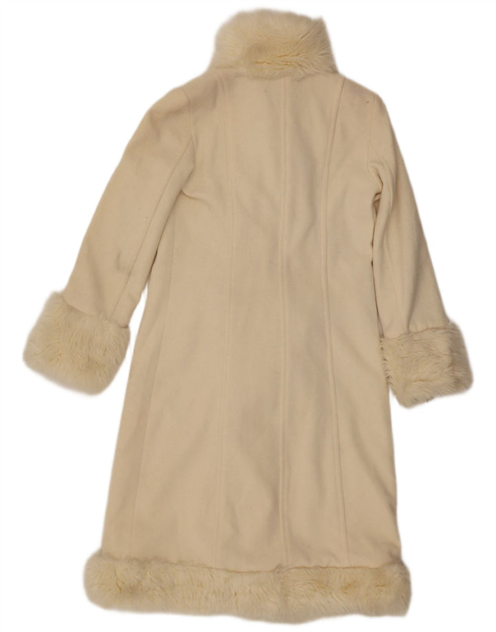 Sobretudo feminino Zara UK 10 pequena lã bege